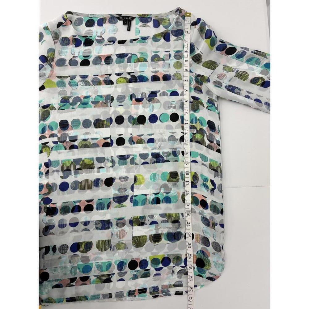 NIC+ZOE Women's Sheer Polka Dot Pattern Blouse, Size Small - Picture 6 of 7
